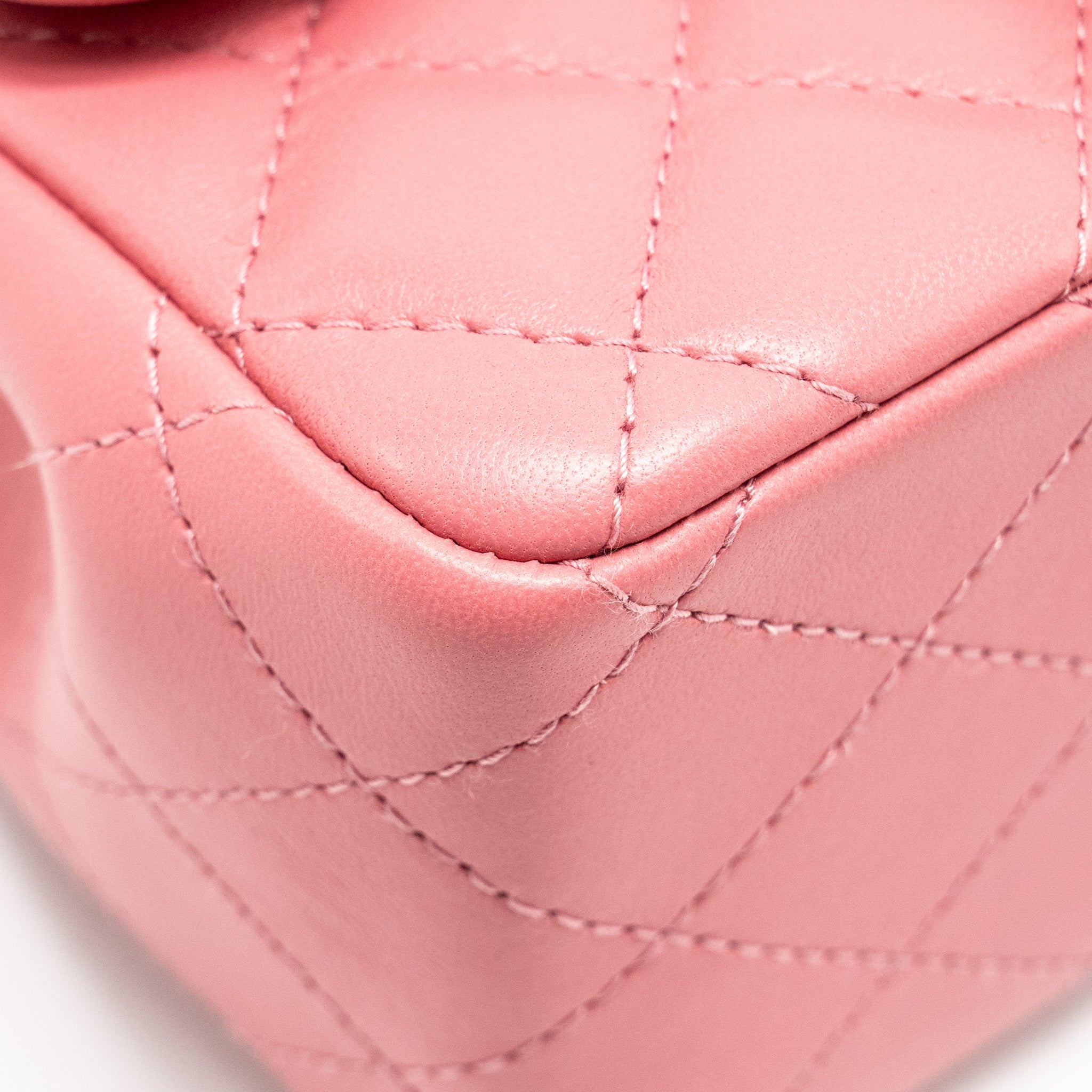 CHANEL MINI SQUARE FLAP BAG LAMBSKIN PINK LGHW (MICROCHIP)