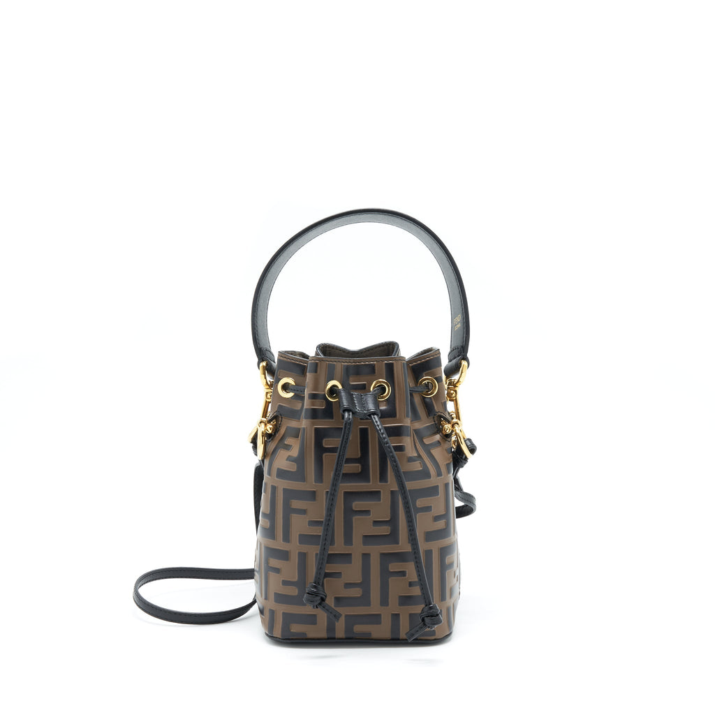 FENDI MON TRESOR BUCKET BAG CALFSKIN BROWN GHW