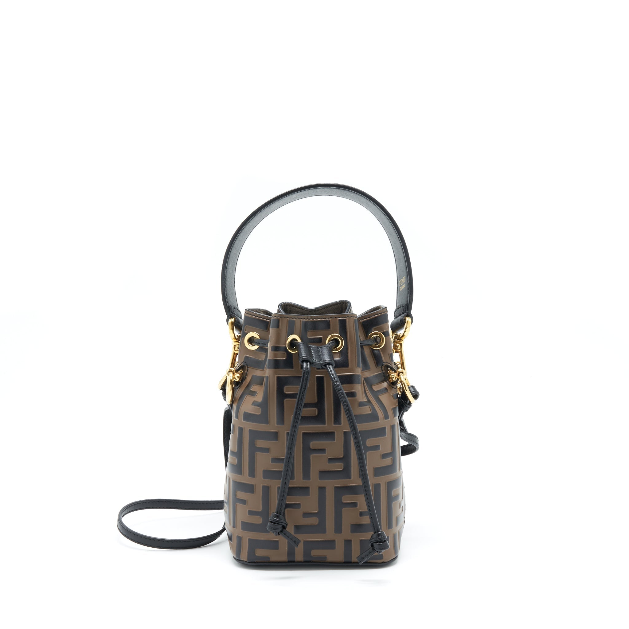 FENDI MON TRESOR BUCKET BAG CALFSKIN BROWN GHW