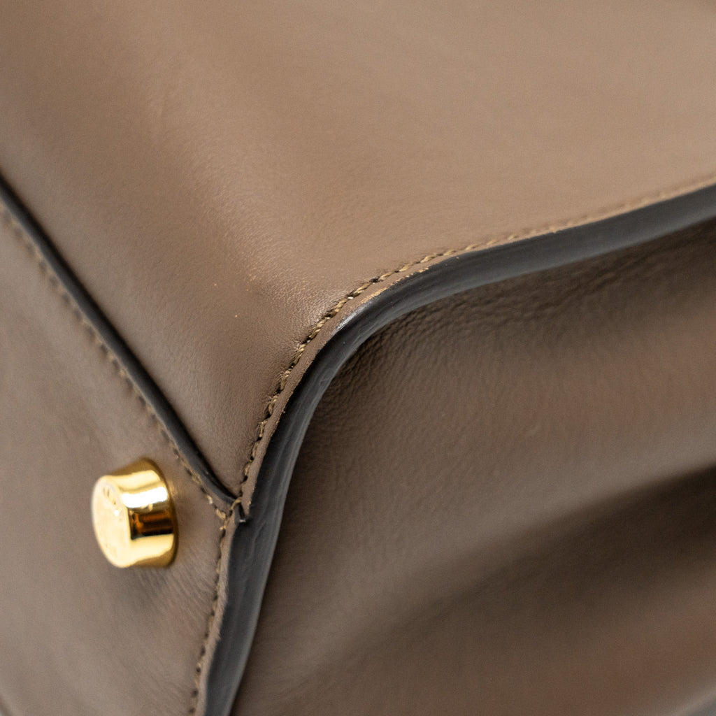 FENDI SMALL PEEKABOO ICONIC BAG CALFSKIN BROWN GHW