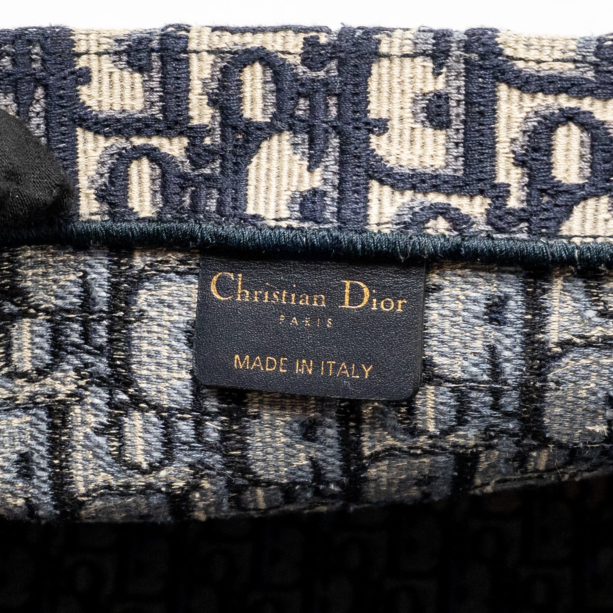 DIOR LARGE BOOK TOTE BLUE DIOR OBLIQUE EMBROIDERY