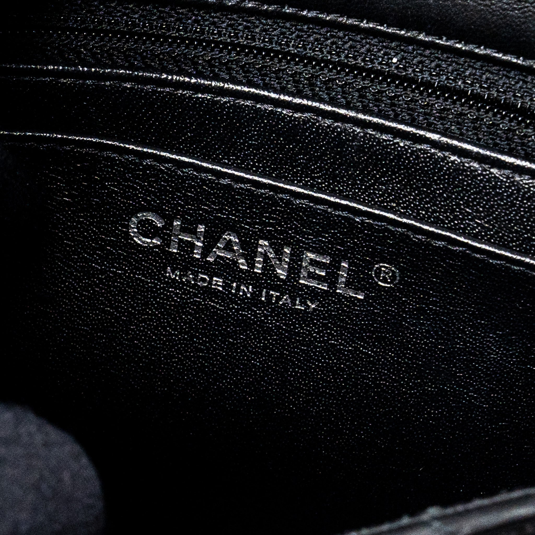 CHANEL MINI SQUARE FLAP BAG LAMBSKIN BLACK SHW