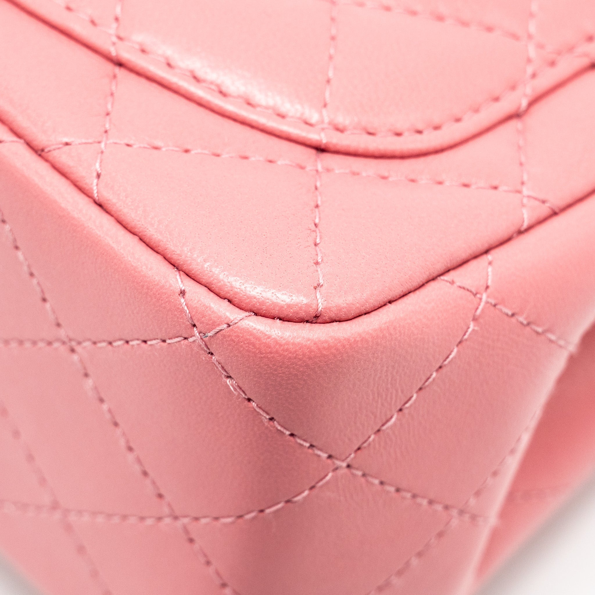 CHANEL MINI SQUARE FLAP BAG LAMBSKIN PINK LGHW (MICROCHIP)