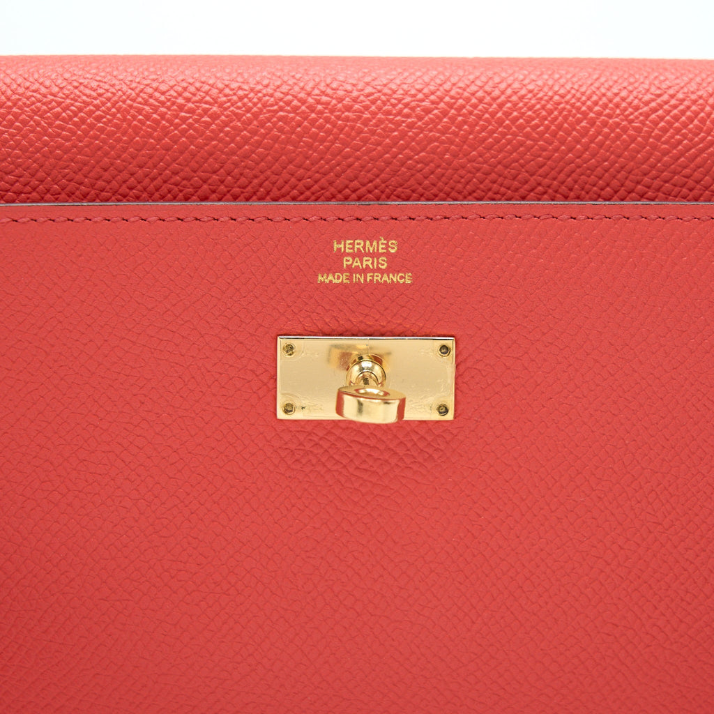 HERMES KELLY LONG WALLET EPSOM ROSE JAIPUR GHW