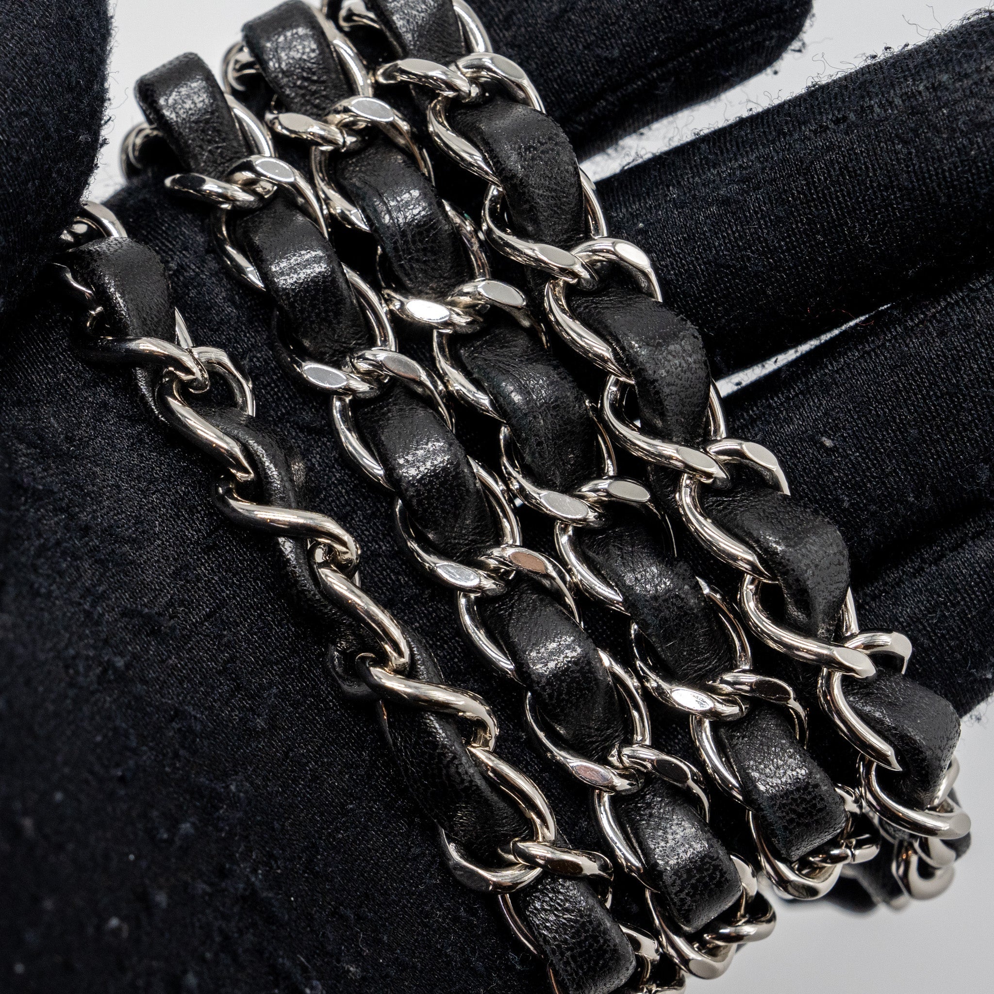 CHANEL MINI SQUARE FLAP BAG LAMBSKIN BLACK SHW