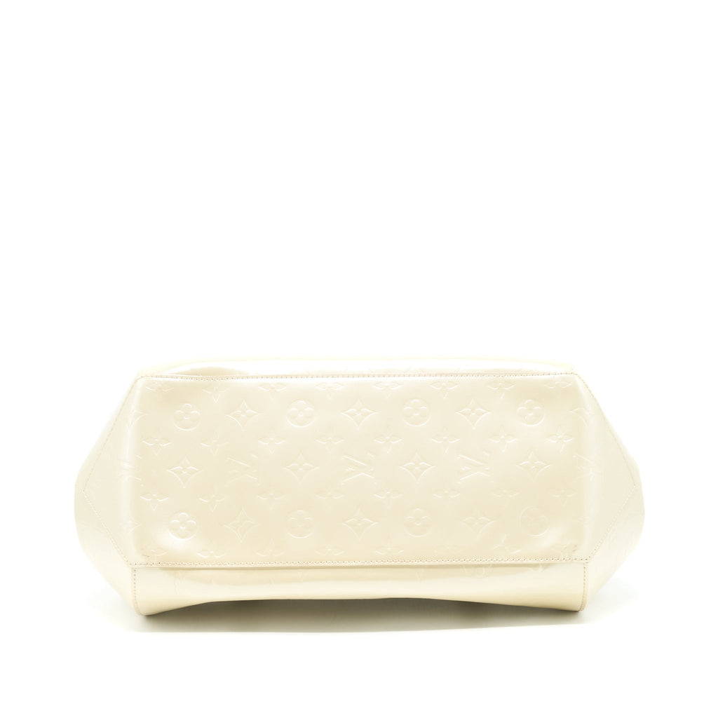 LOUIS VUITTON VINTAGE BOWLING TOTE SHOULDER BAG PATENT WHITE GHW