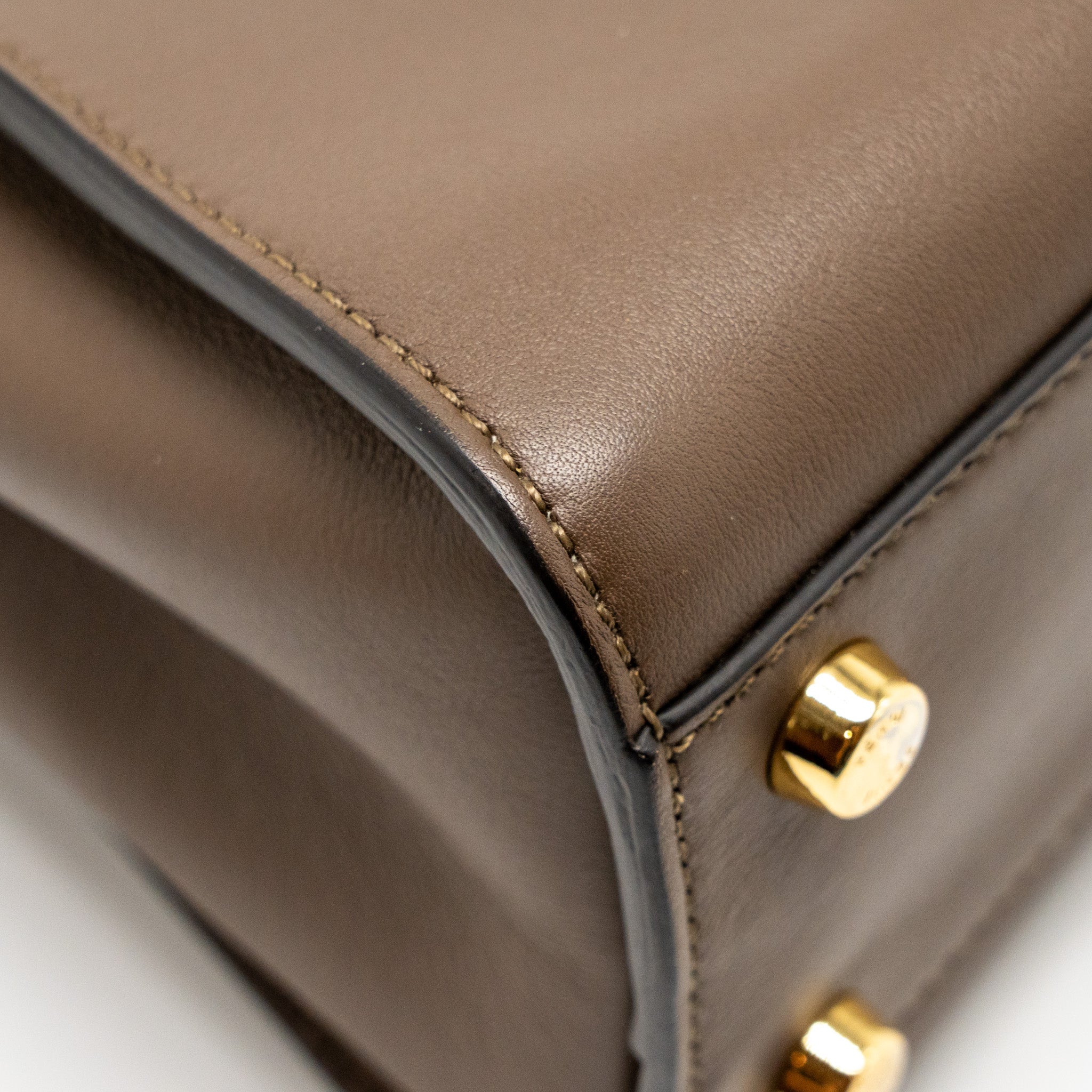 FENDI SMALL PEEKABOO ICONIC BAG CALFSKIN BROWN GHW