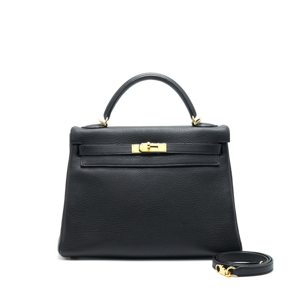 HERMES KELLY 32 BLACK GHW