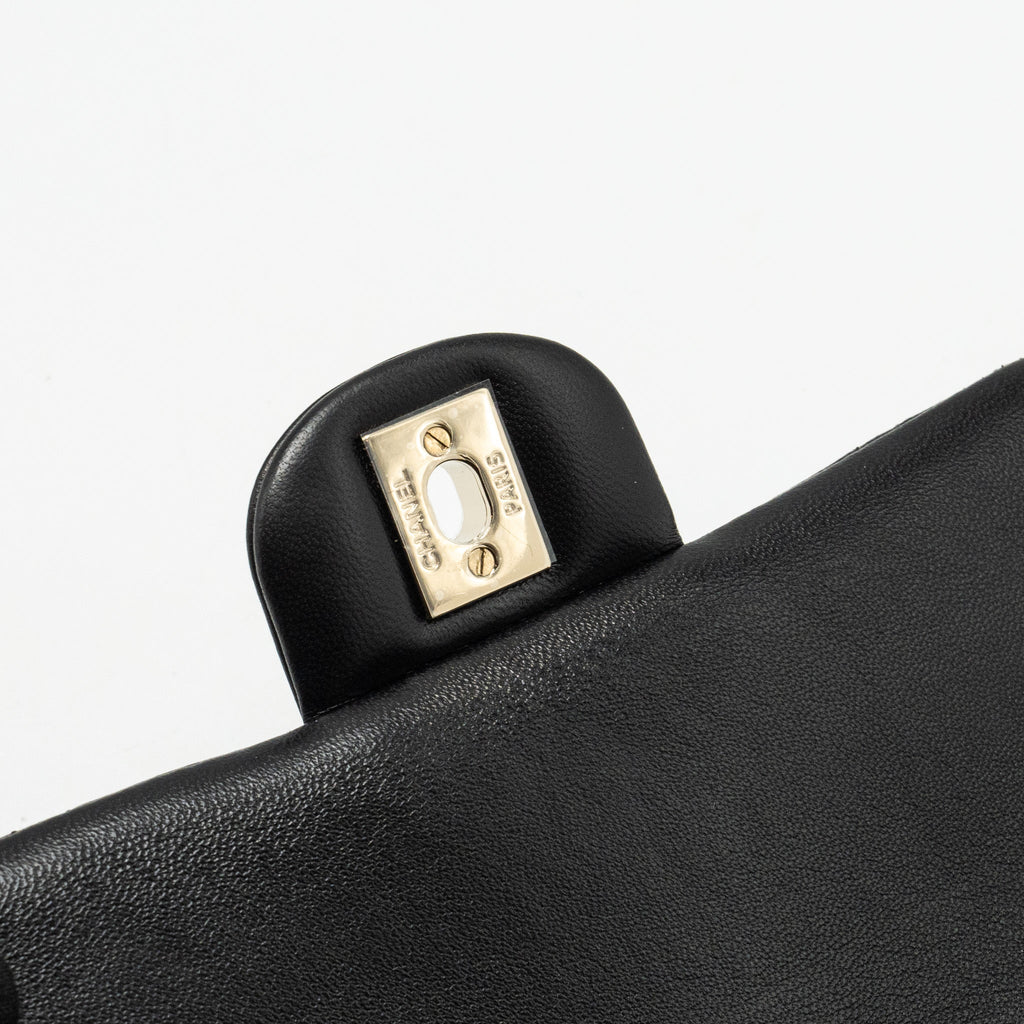 CHANEL MINI RECTANGULAR FLAP BAG LAMBSKIN BLACK LGHW (MICROCHIP)