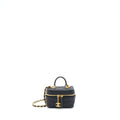 CHANEL TOP HANDLE MINI VANITY WITH CHAIN GRAINED CALFSKIN BLACK WITH GHW