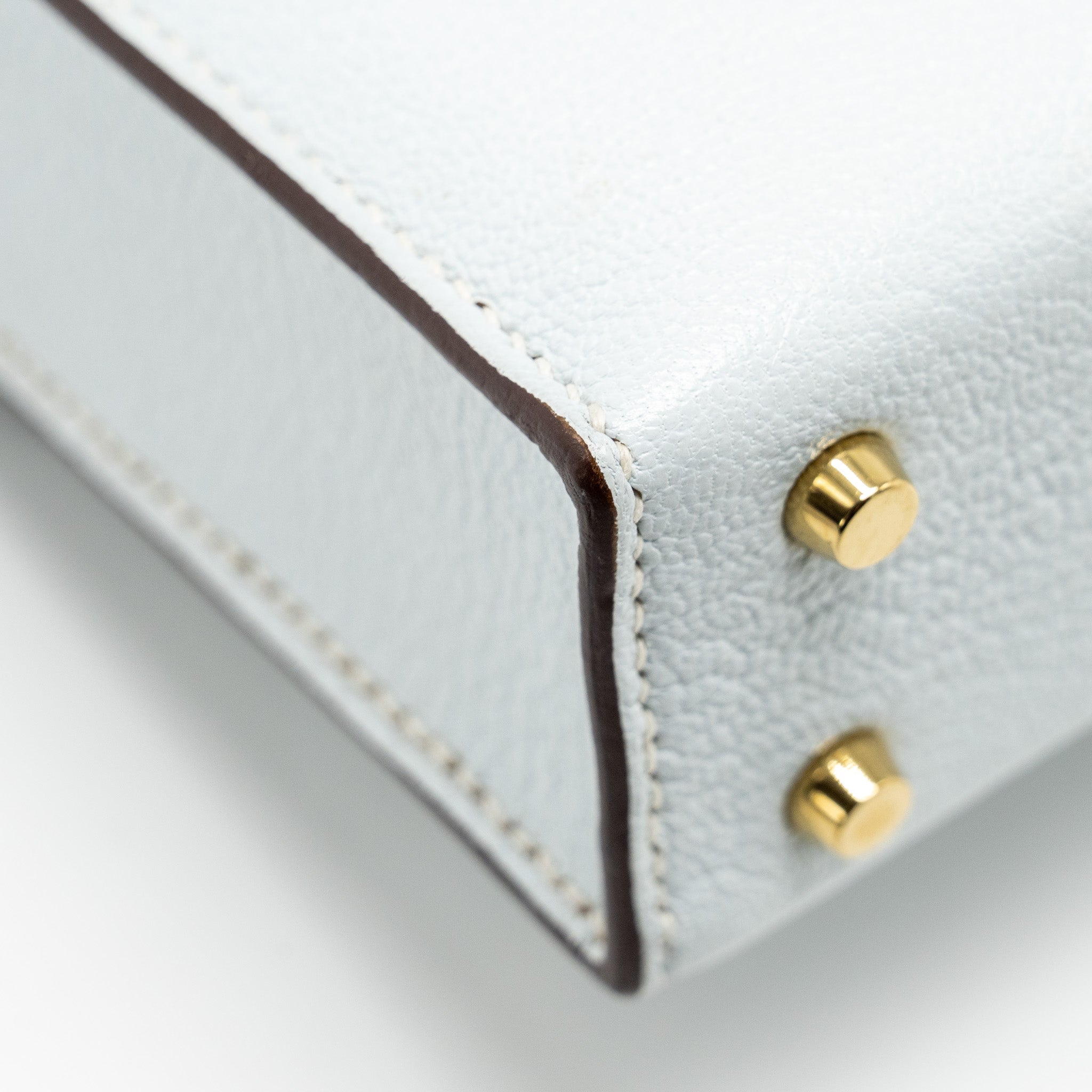 HERMES MINI VERROU CHEVRE MYSORE BLUE BRUME GHW