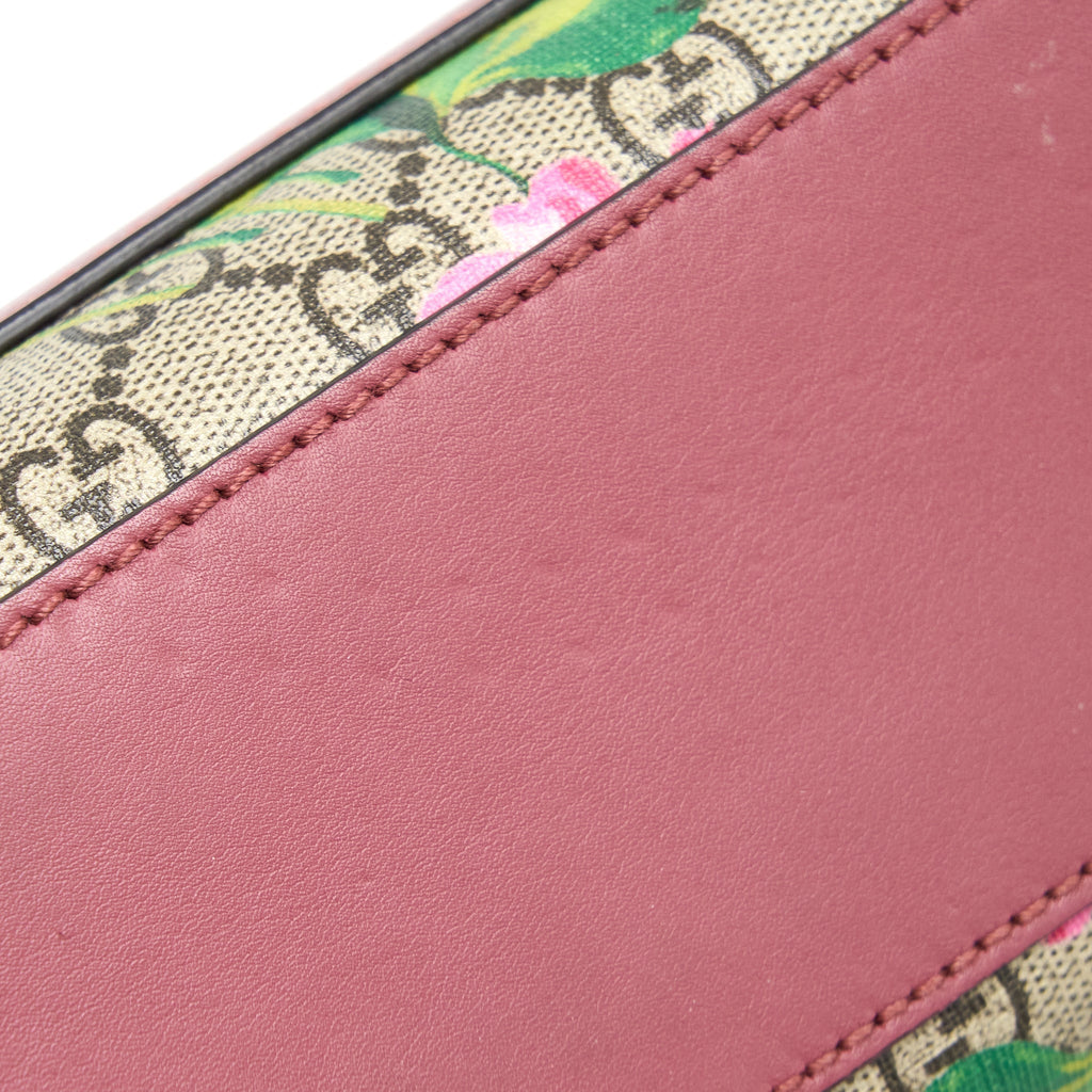 GUCCI PADLOCK SHOULDER FLOWER PRINTED / GG SUPREME RUTHENIUM HARDWARE