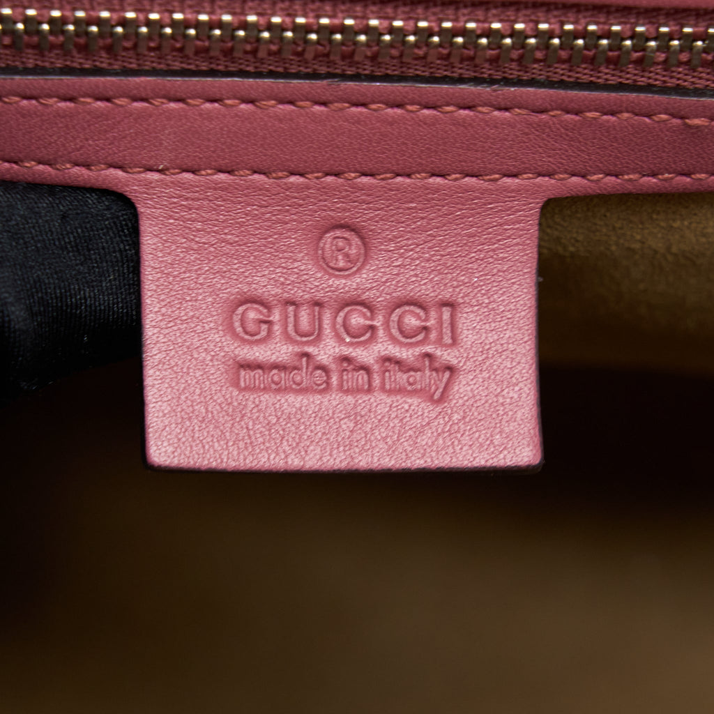 GUCCI PADLOCK SHOULDER FLOWER PRINTED / GG SUPREME RUTHENIUM HARDWARE