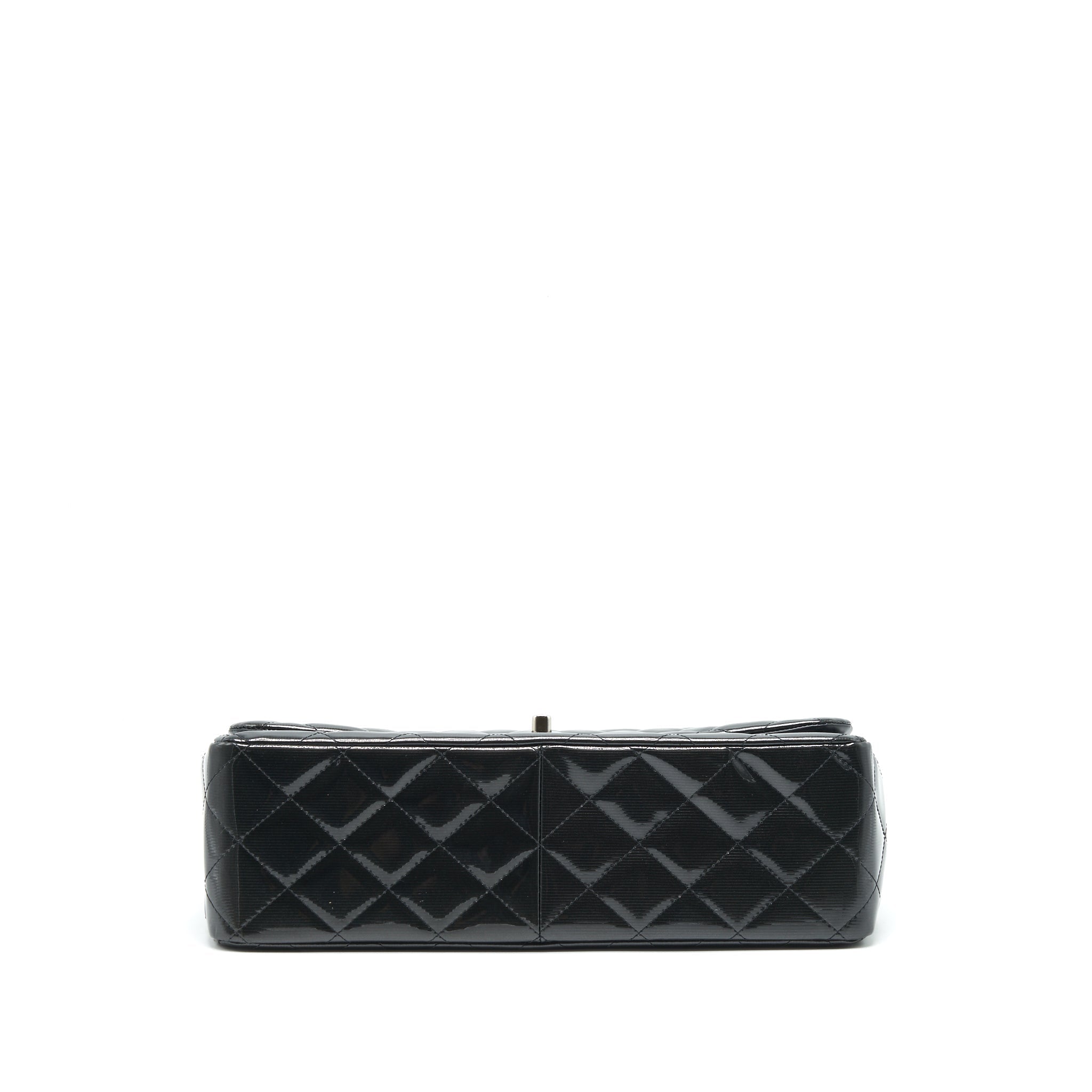 CHANEL CLASSIC FLAP BAG JUMBO PATENT BLACK SHW