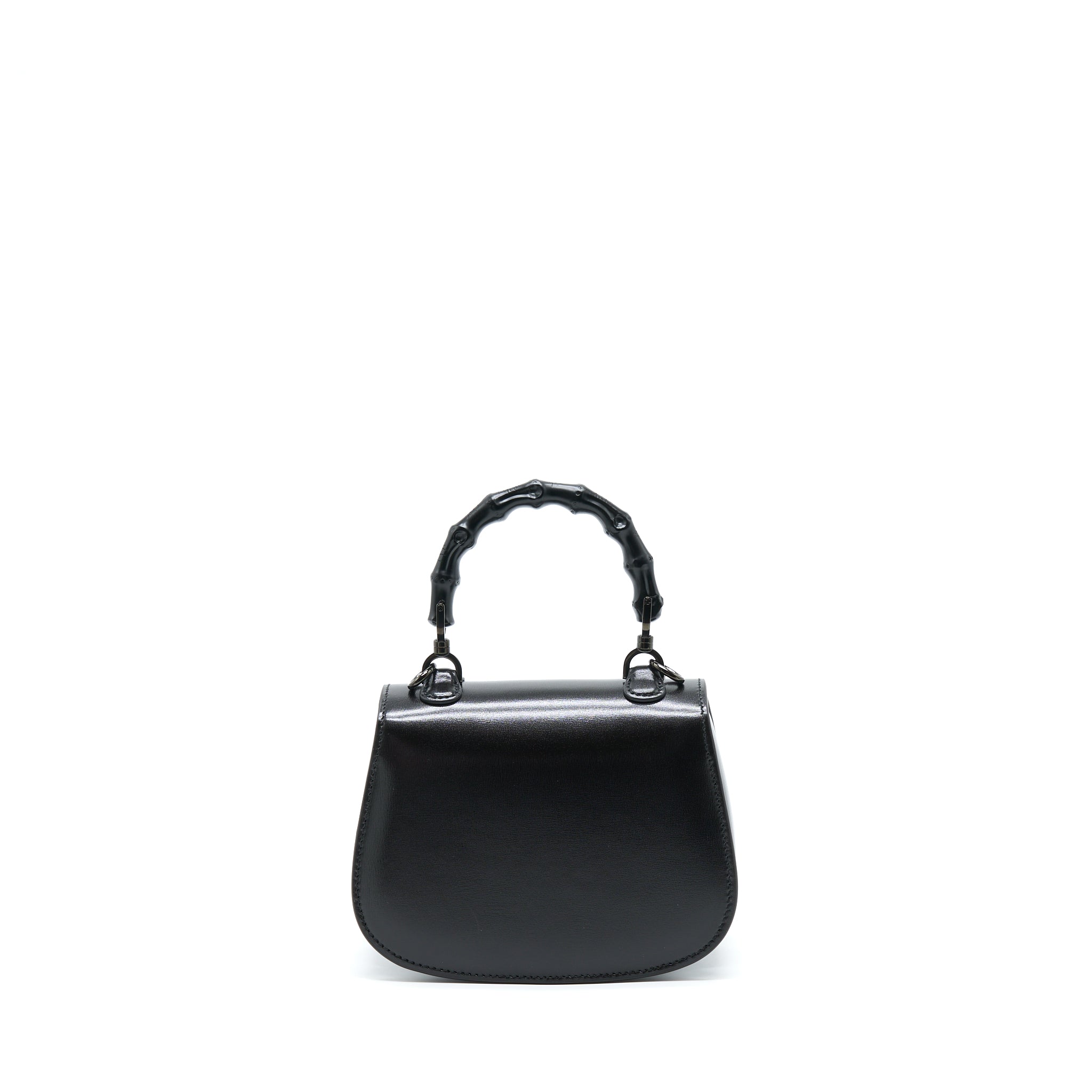 GUCCI BAMBOO 1947 MINI TOP HANDLE BAG BLACK WITH BLACK HARDWARE