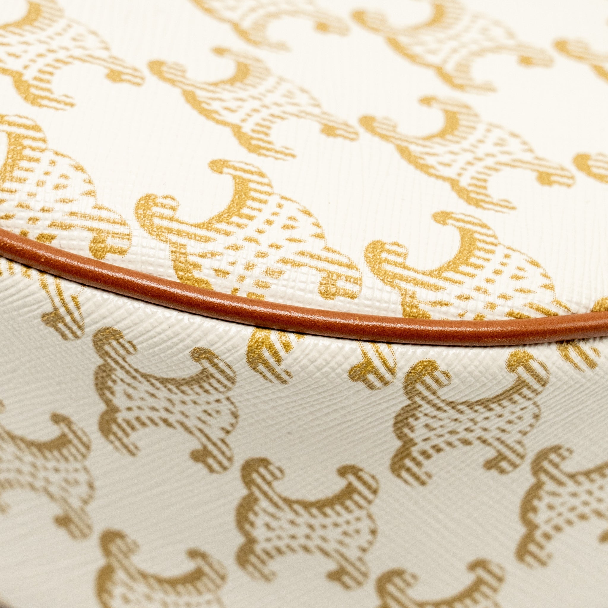CELINE MEDUIM AVA BAG TRIOMPHE CANVAS/CALFSKIN WHITE/BROWN GHW