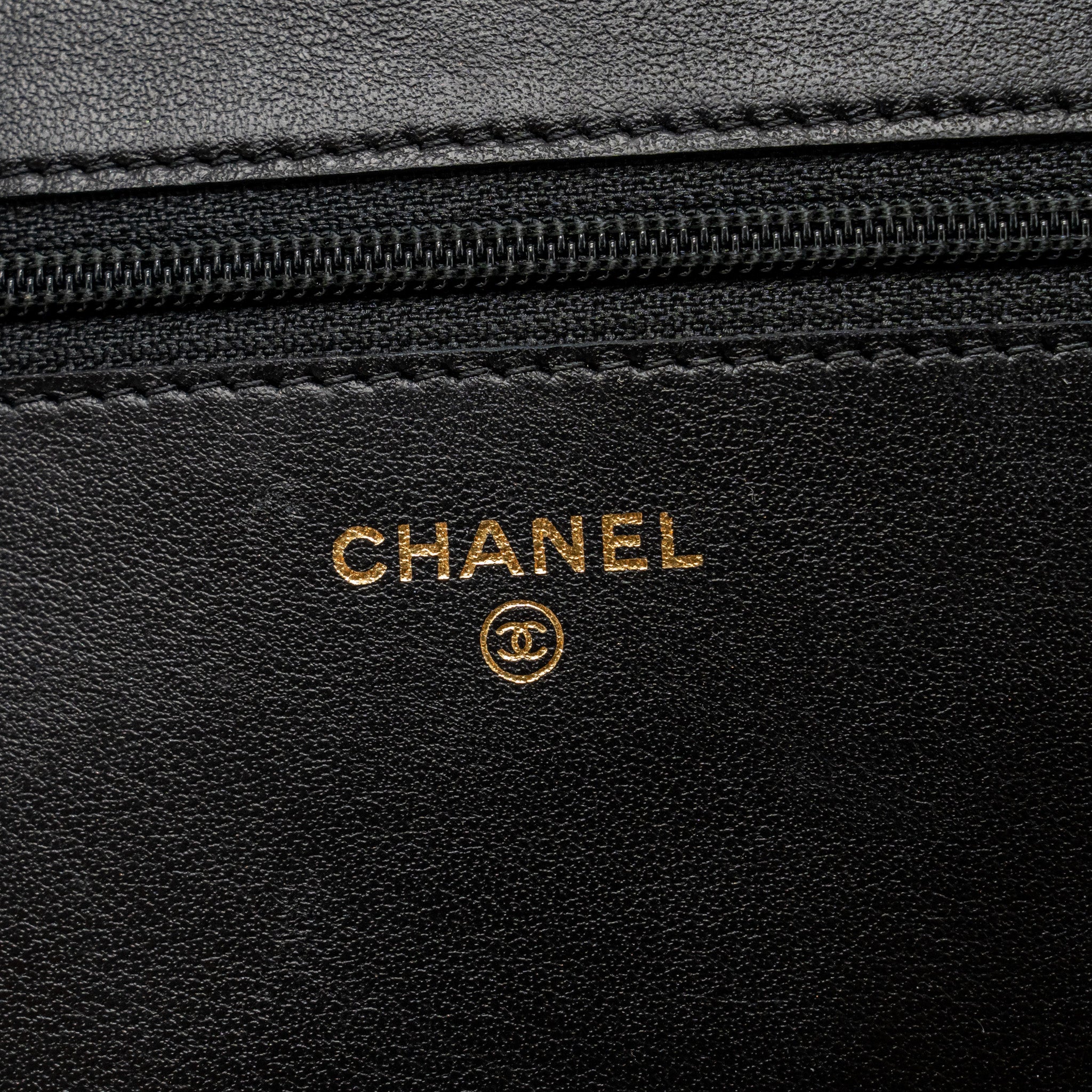 CHANEL BOY WALLET ON CHAIN CAVIAR BLACK GHW