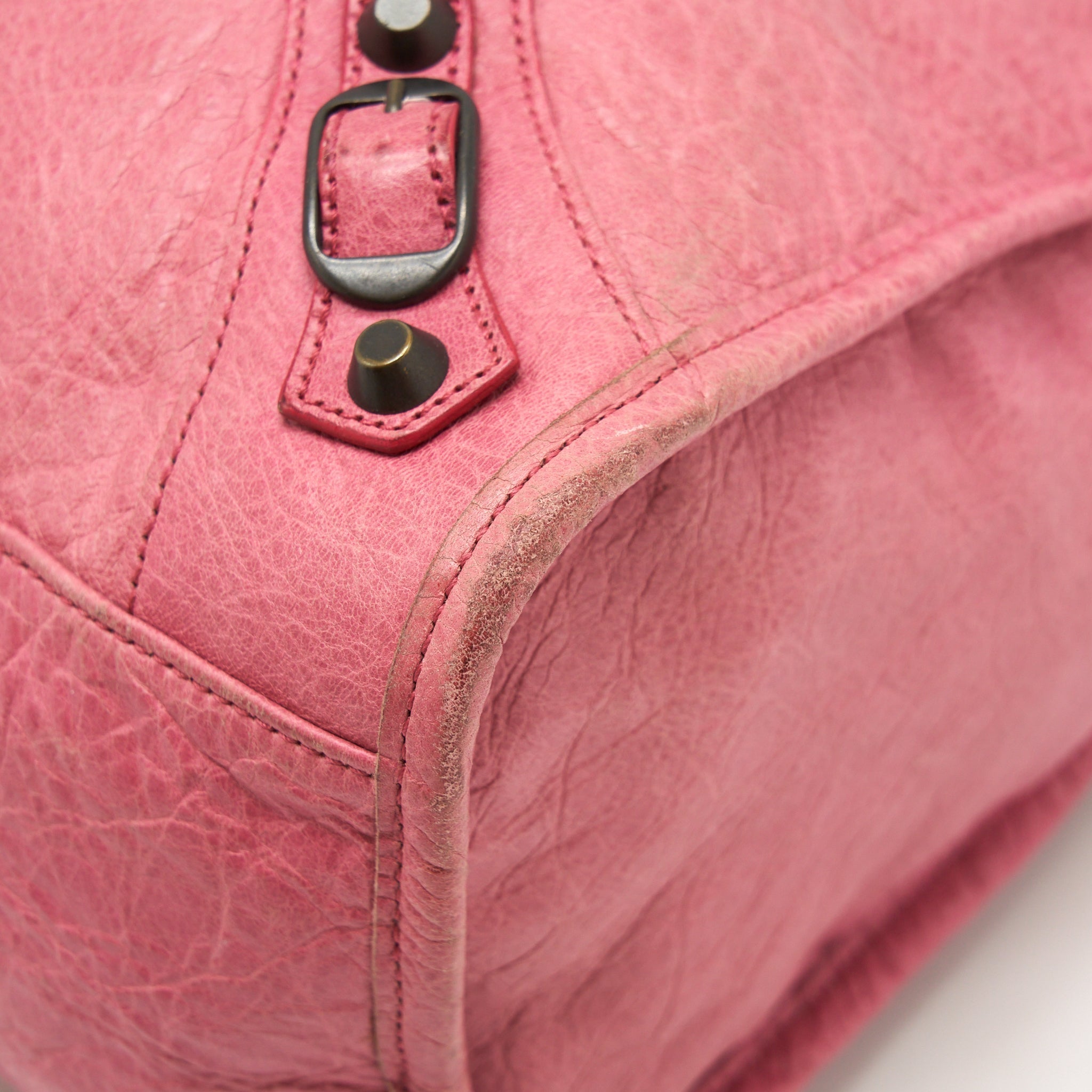 BALENCIAGA CLASSIC CITY PINK BAG BLACK HARDWARE