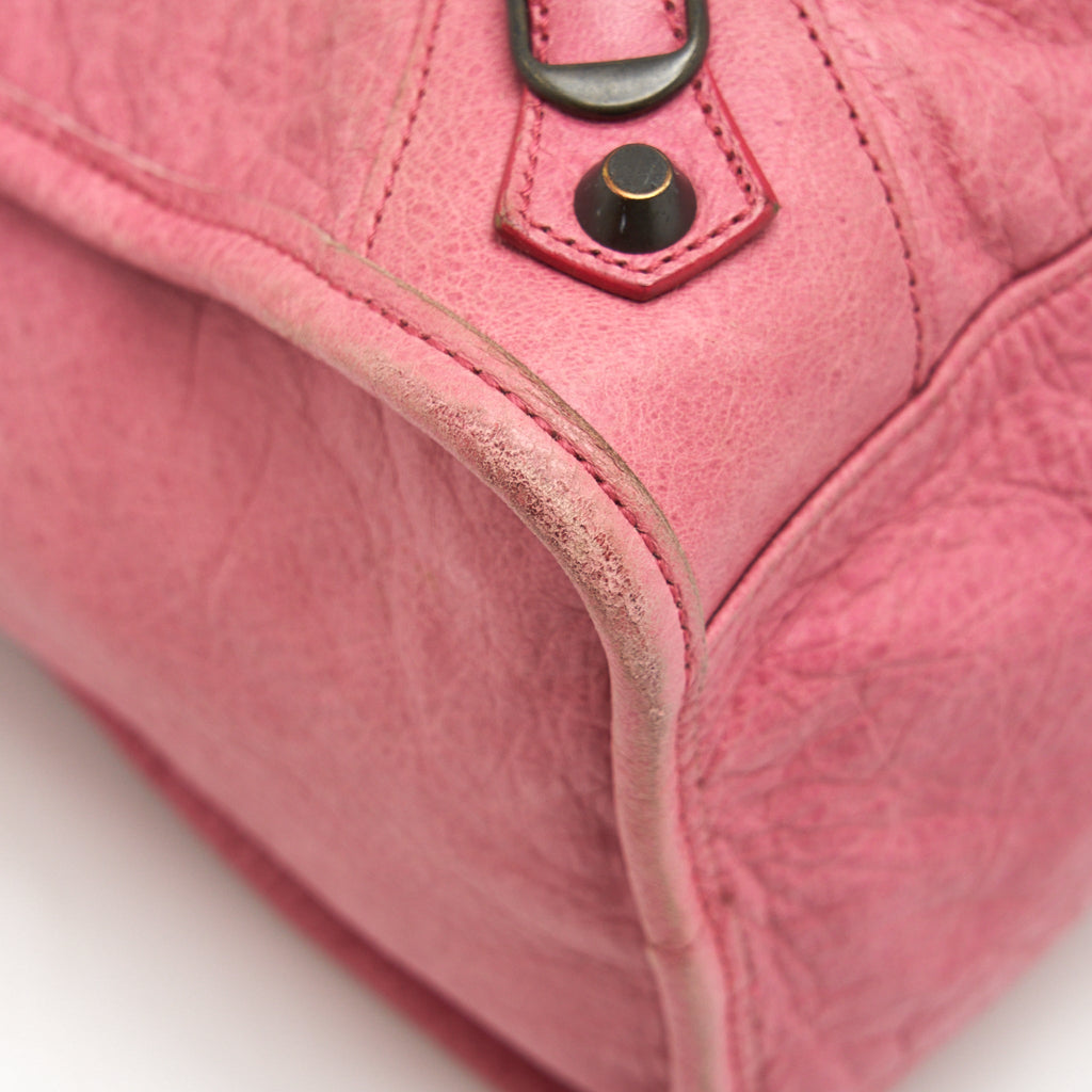 BALENCIAGA CLASSIC CITY PINK BAG BLACK HARDWARE
