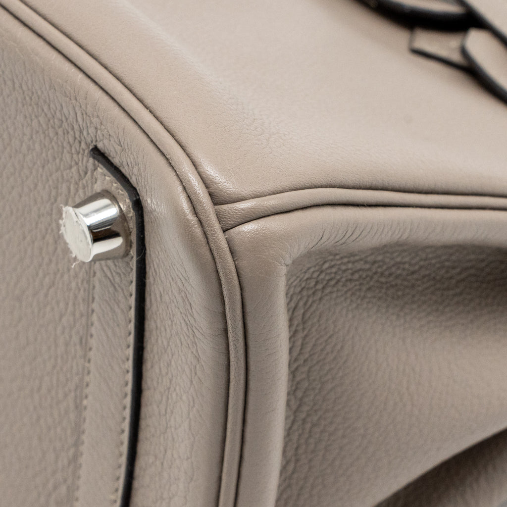 HERMES BIRKIN 25 TAURILLON NOVILLO M8 GRIS ASPHALTE SHW