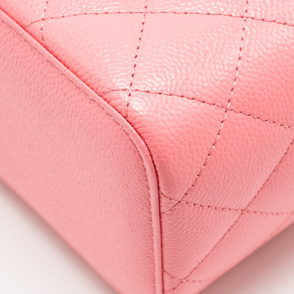 CHANEL LETTER TOP HANDLE LONG VANITY CAVIAR PINK GHW