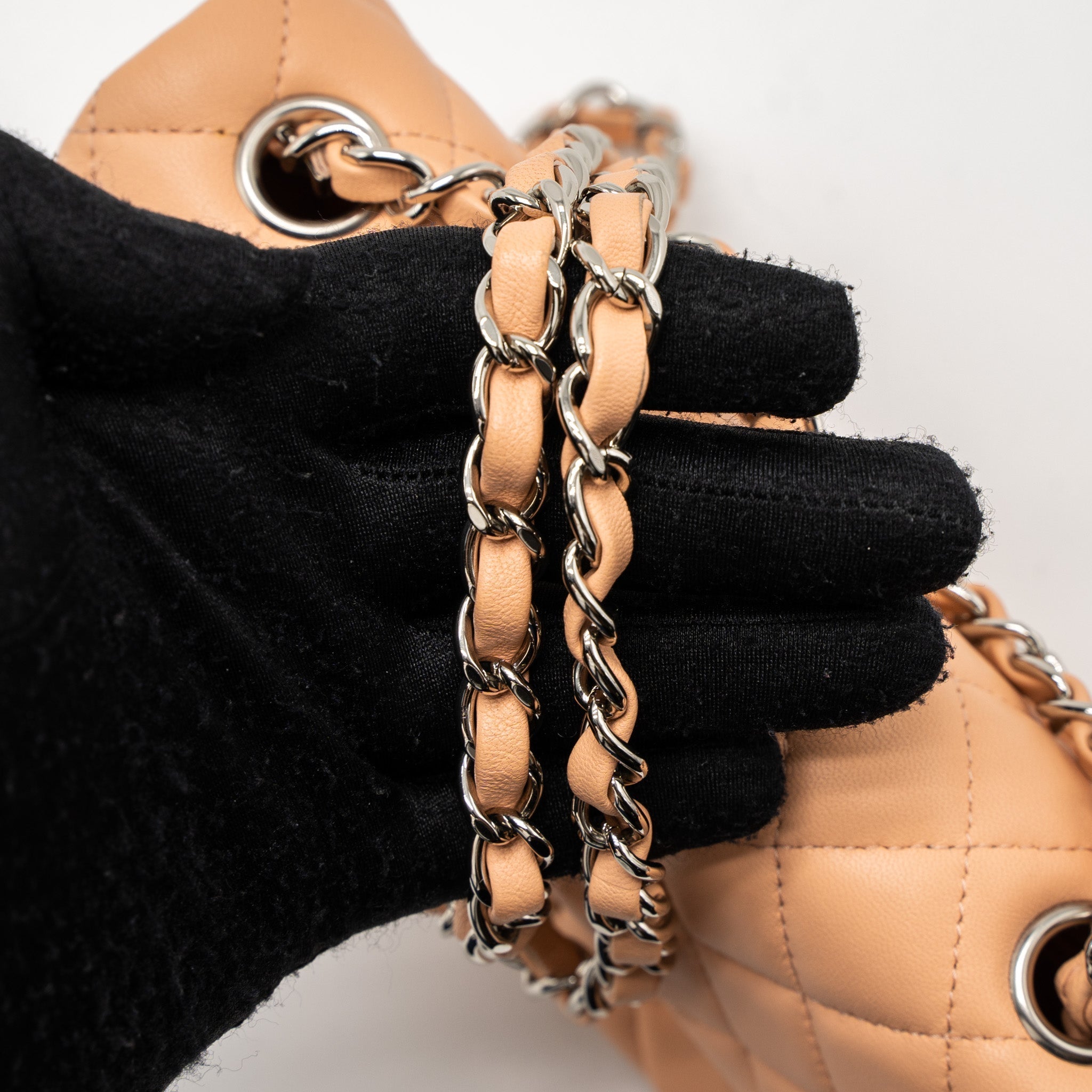 CHANEL MINI RECTANGULAR FLAP BAG LAMBSKIN PINK SHW