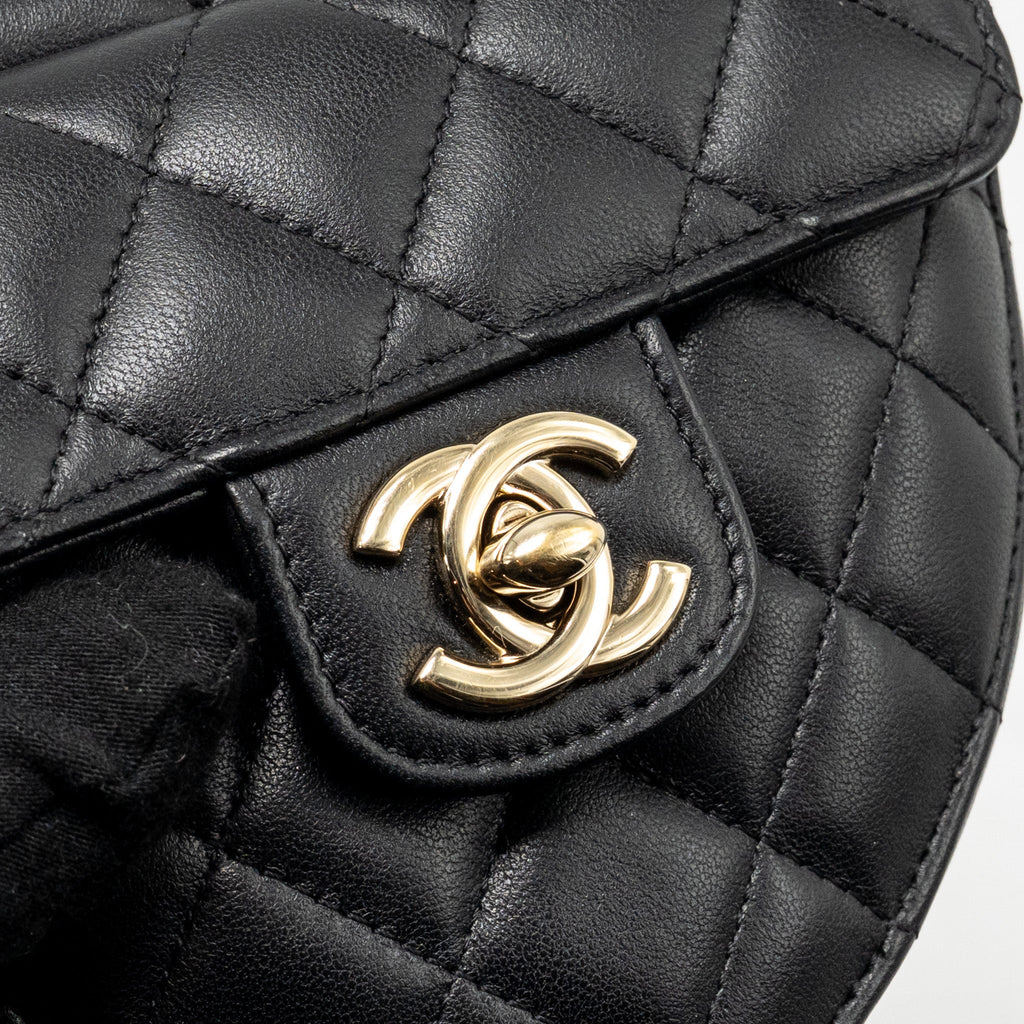 CHANEL SMALL HEART BAG LAMBSKIN BLACK LGHW