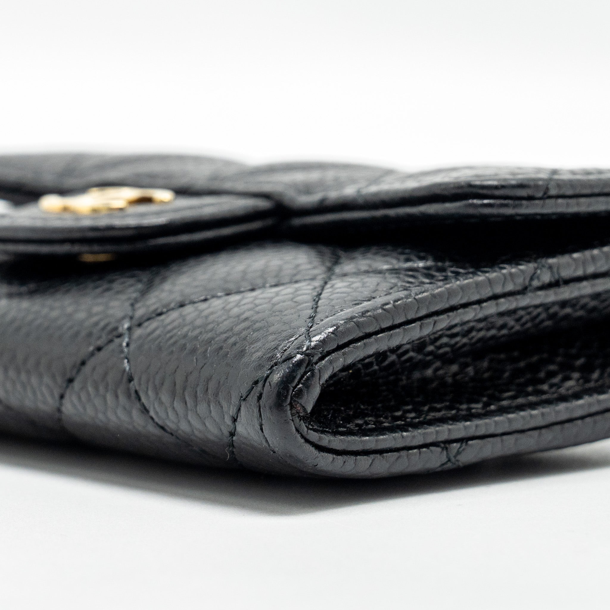 CHANEL CLASSIC FLAP CARD HOLDER CAVIAR BLACK GHW (MICROCHIP)