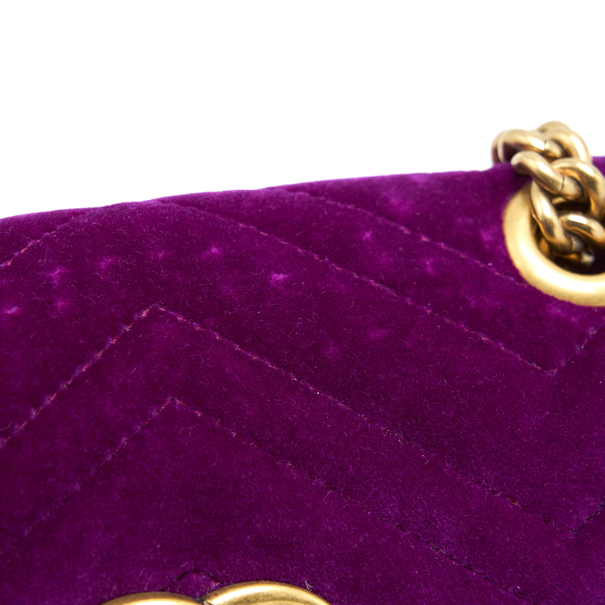 GUCCI MINI MARMONT BAG VELVET PURPLE GHW
