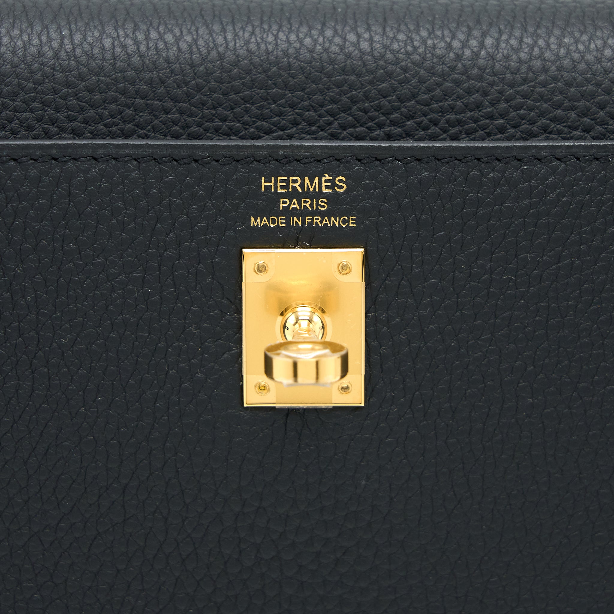 HERMES KELLY 25 TOGO BLACK GHW