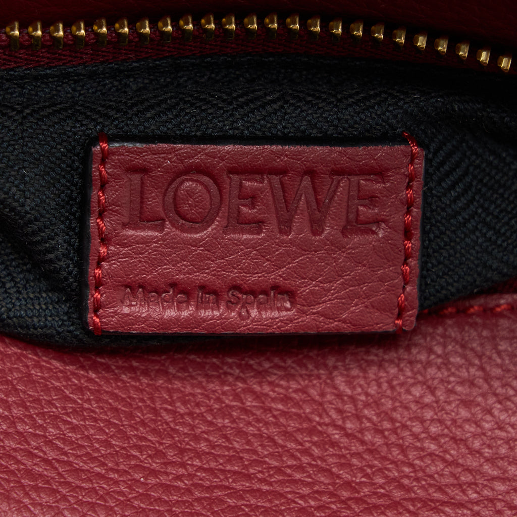 LOEWE SMALL PUZZLE BAG CALFSKIN COLOURBLOCK RED GHW
