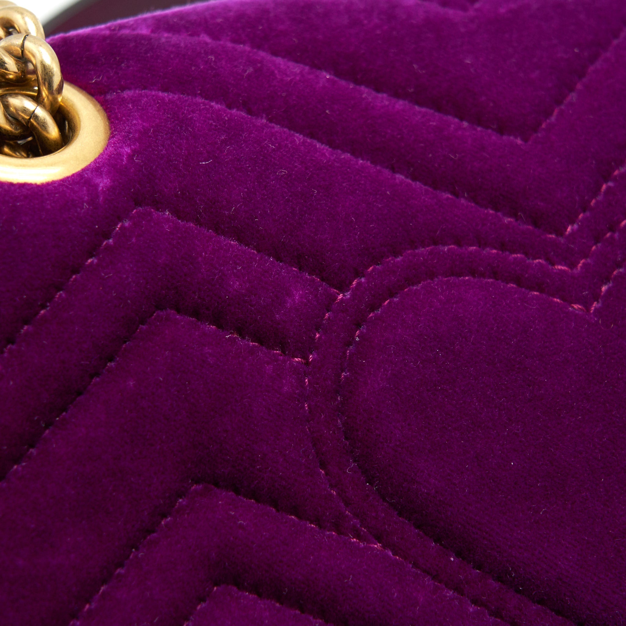 GUCCI MINI MARMONT BAG VELVET PURPLE GHW
