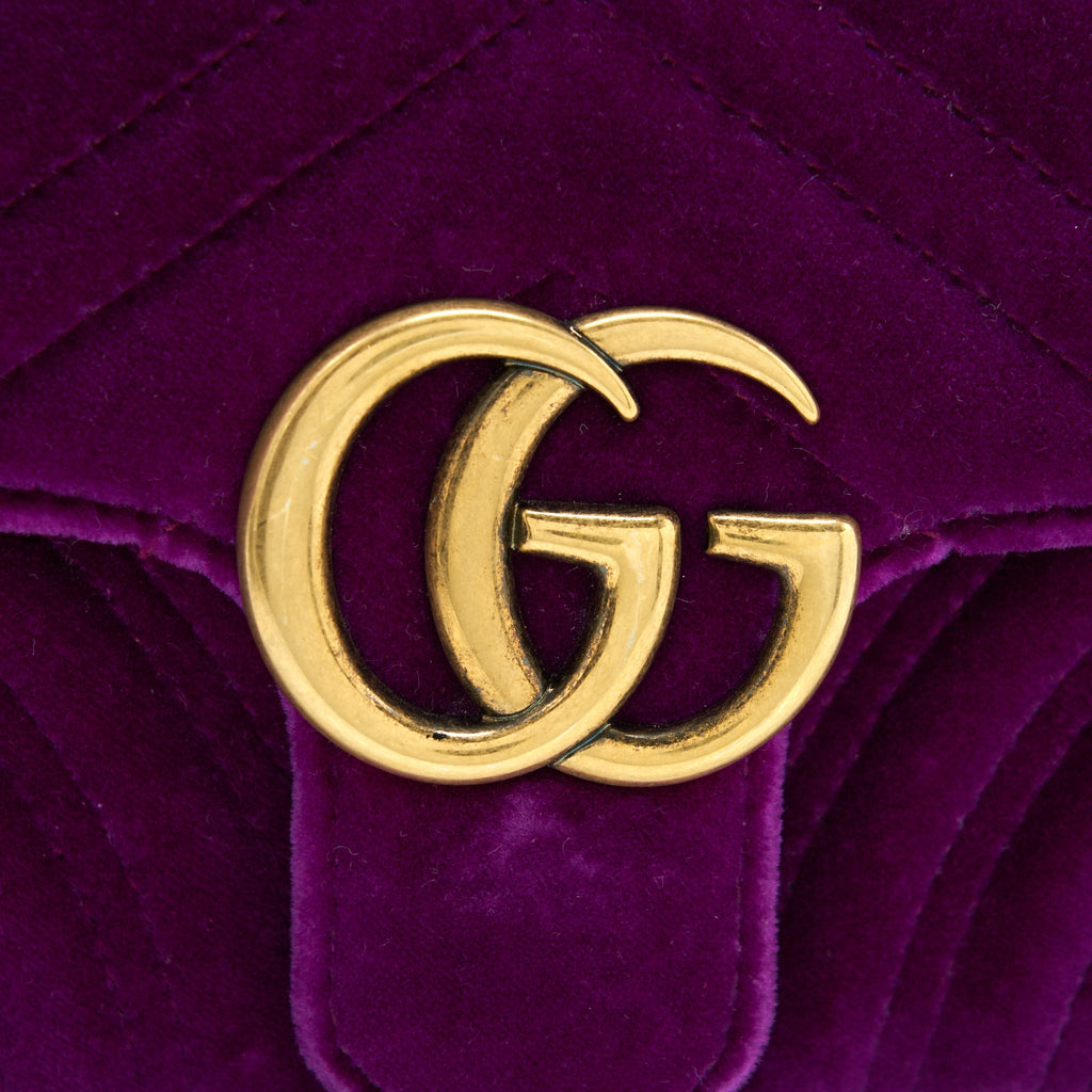 GUCCI MINI MARMONT BAG VELVET PURPLE GHW