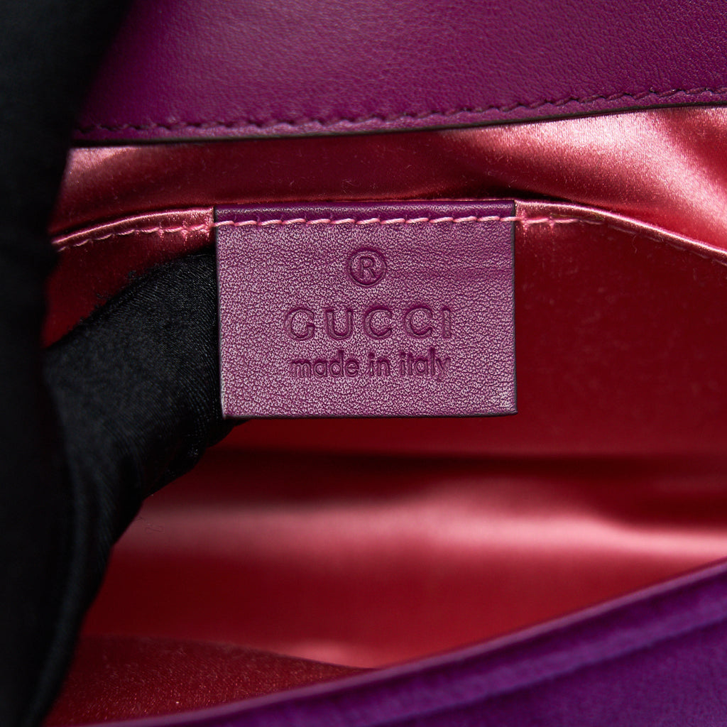 GUCCI MINI MARMONT BAG VELVET PURPLE GHW