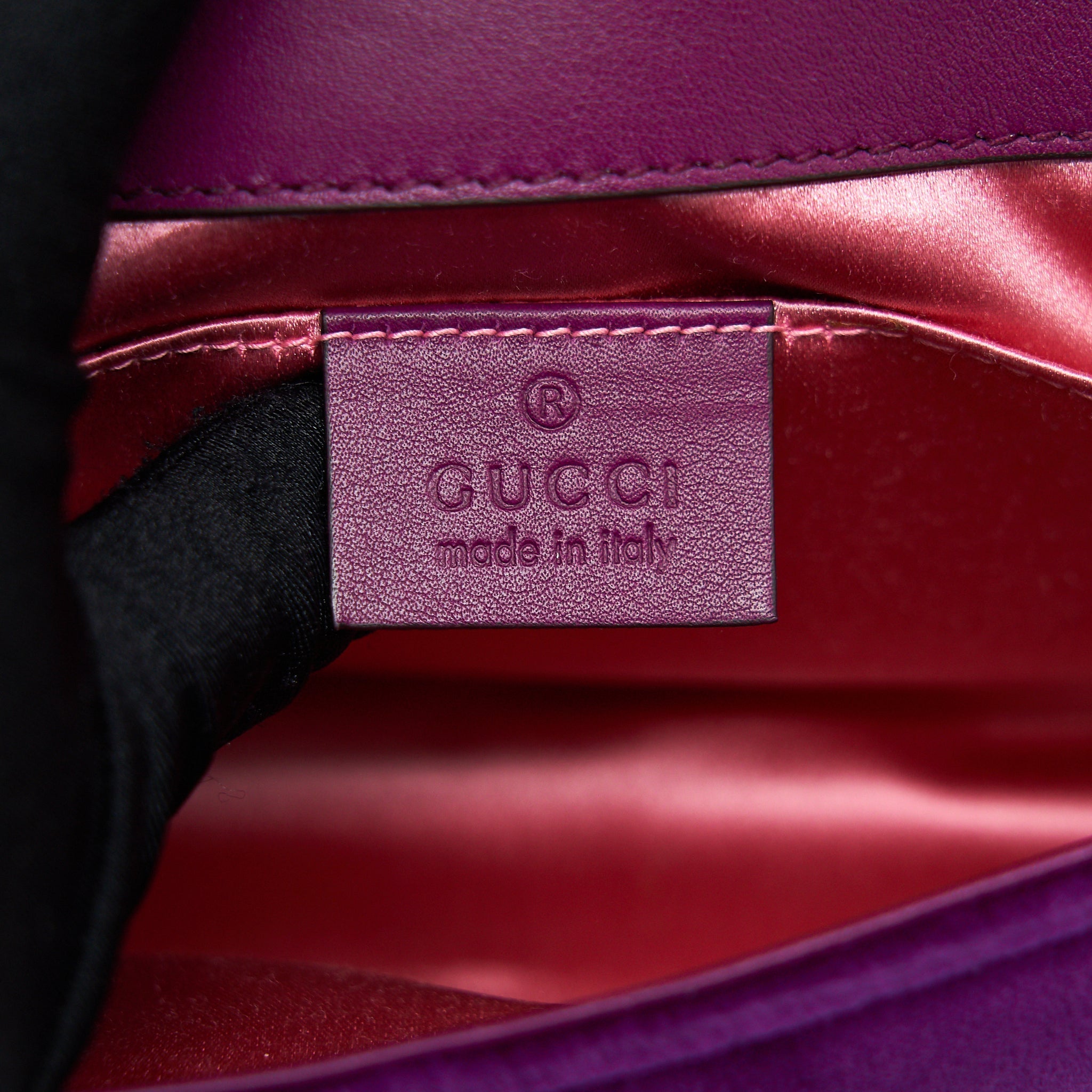 GUCCI MINI MARMONT BAG VELVET PURPLE GHW