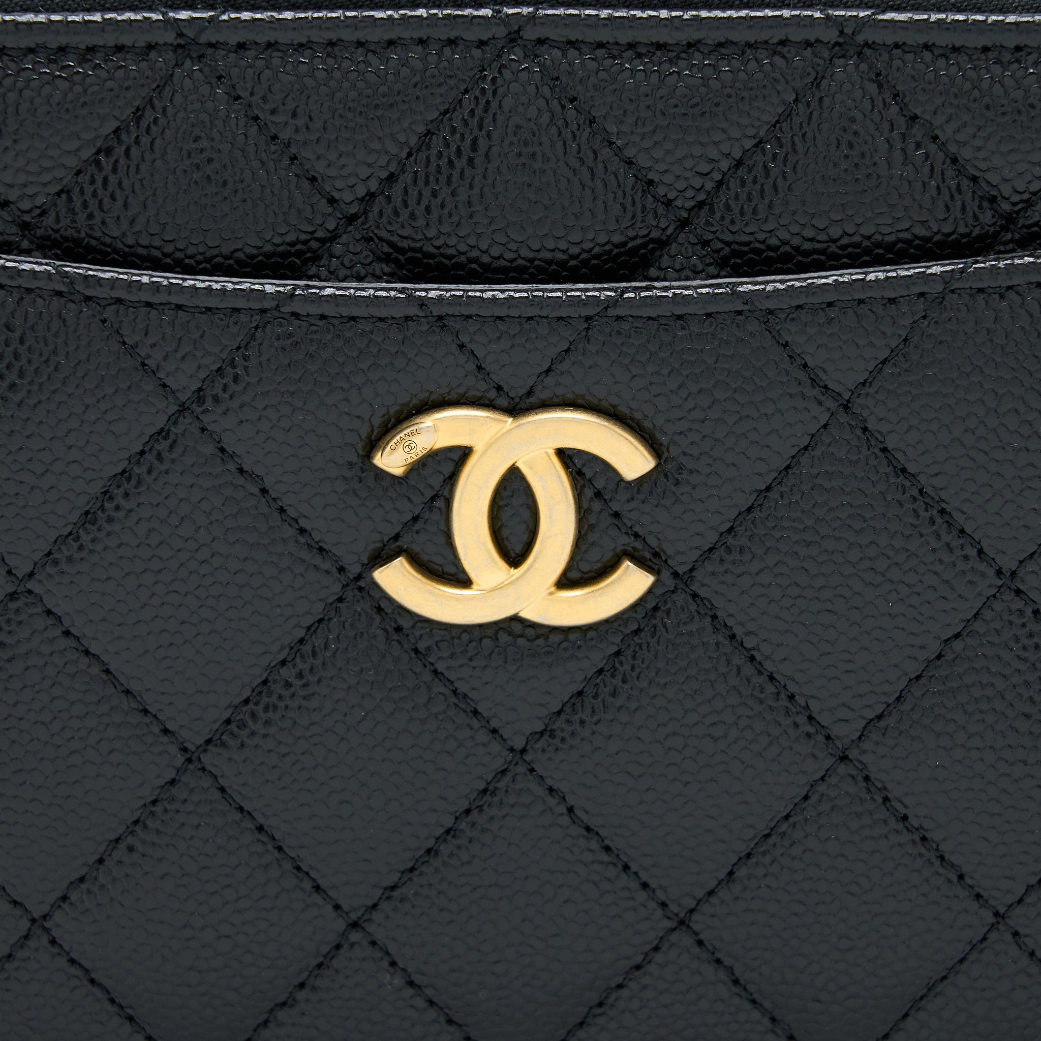 CHANEL 22S TOP HANDLE SMALL VANITY CASE CAVIAR BLACK BRUSHED GHW (MICROCHIP)