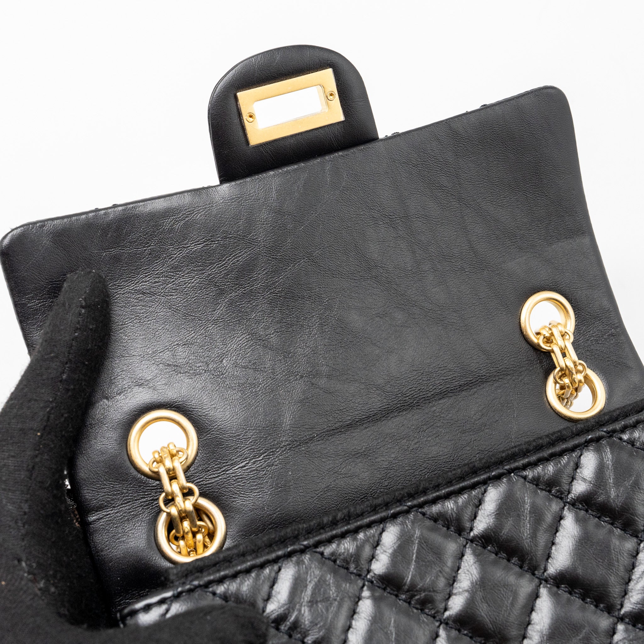 CHANEL MINI 2.55 REISSUE AGED CALFSKIN BLACK GHW (MICROCHIP)
