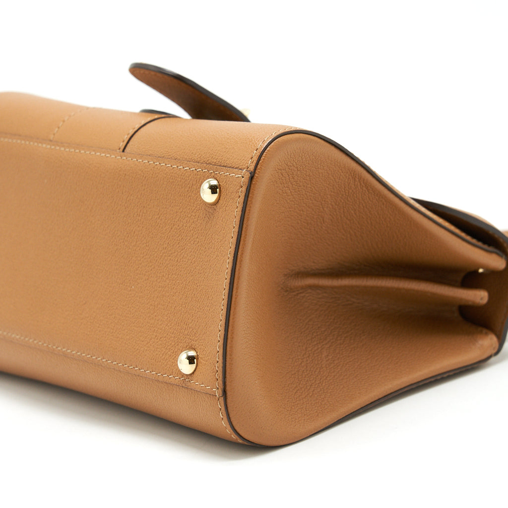DELVAUX MINI BRILLIANT BAG GRAINED CALFSKIN GOLD GHW