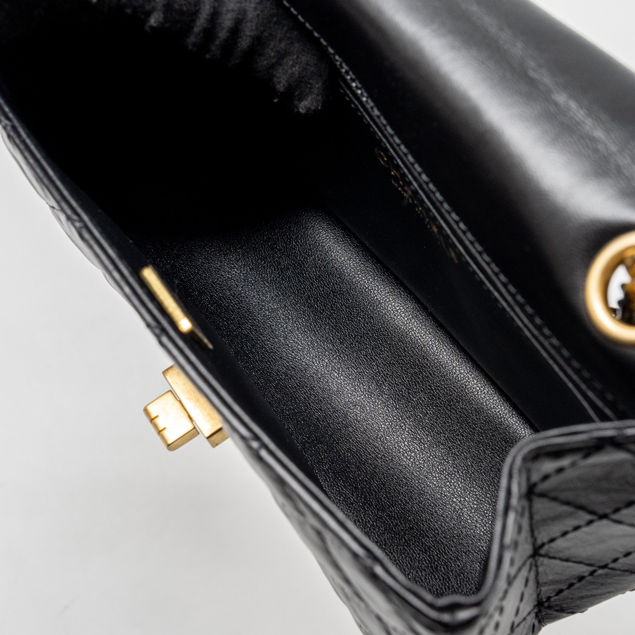 CHANEL MINI 2.55 REISSUE AGED CALFSKIN BLACK GHW (MICROCHIP)