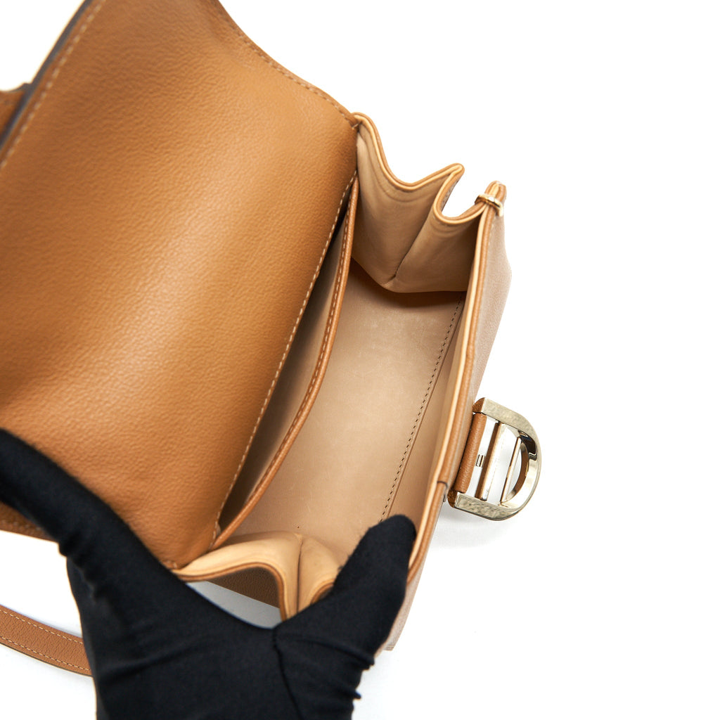 DELVAUX MINI BRILLIANT BAG GRAINED CALFSKIN GOLD GHW