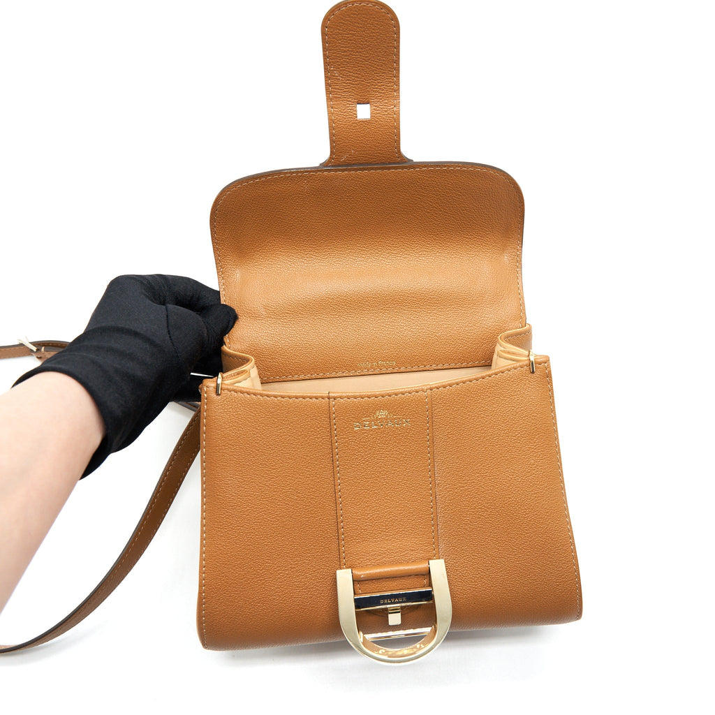 DELVAUX MINI BRILLIANT BAG GRAINED CALFSKIN GOLD GHW