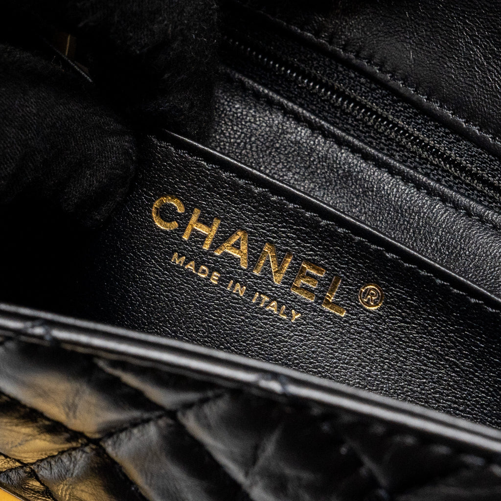 CHANEL MINI 2.55 REISSUE AGED CALFSKIN BLACK GHW (MICROCHIP)