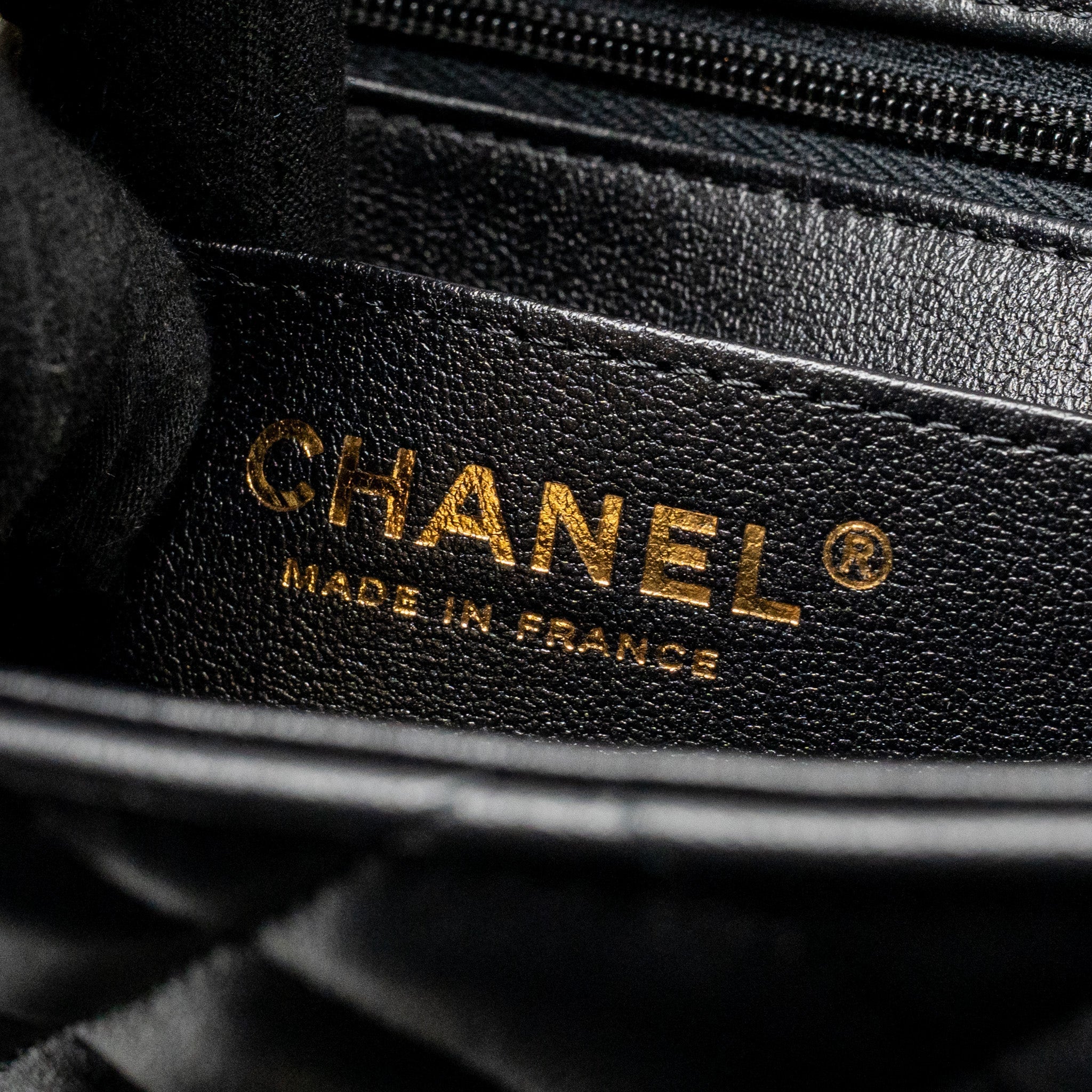 CHANEL CLASSIC MINI SQUARE FLAP BAG LAMBSKIN BLACK LGHW (MICROCHIP)