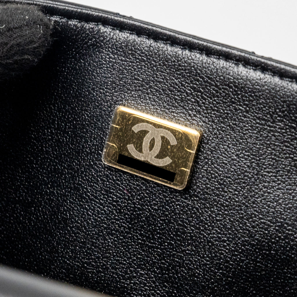 CHANEL MINI 2.55 REISSUE AGED CALFSKIN BLACK GHW (MICROCHIP)