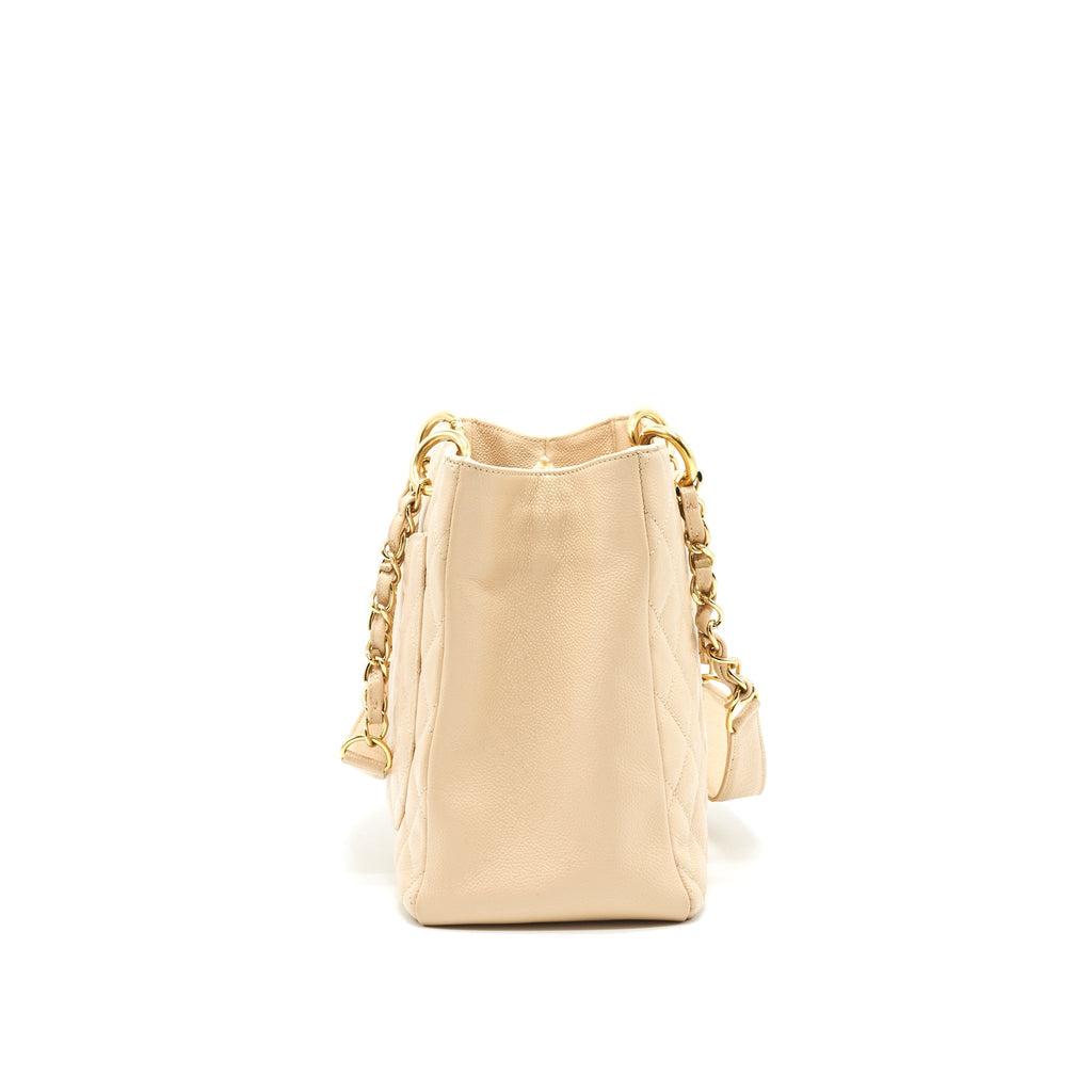 CHANEL CAVIAR GRAND SHOPPING TOTE GST IN BEIGE GHW
