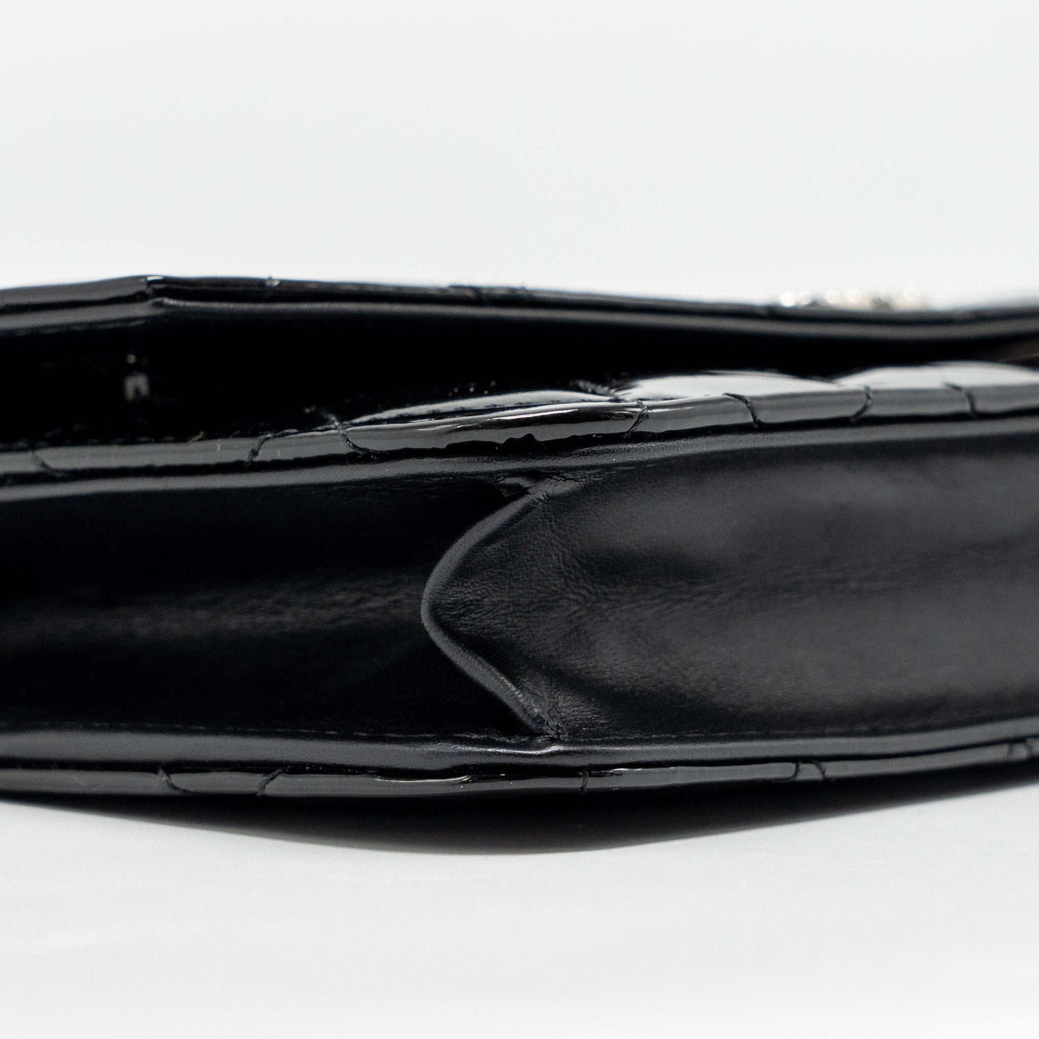 CHANEL WALLET ON CHAIN PATENT LEATHER BLACK SHW
