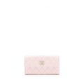 CHANEL 22S DETAILED LOGO FLAP LONG WALLET CAVIAR LIGHT PINK WITH LGHW