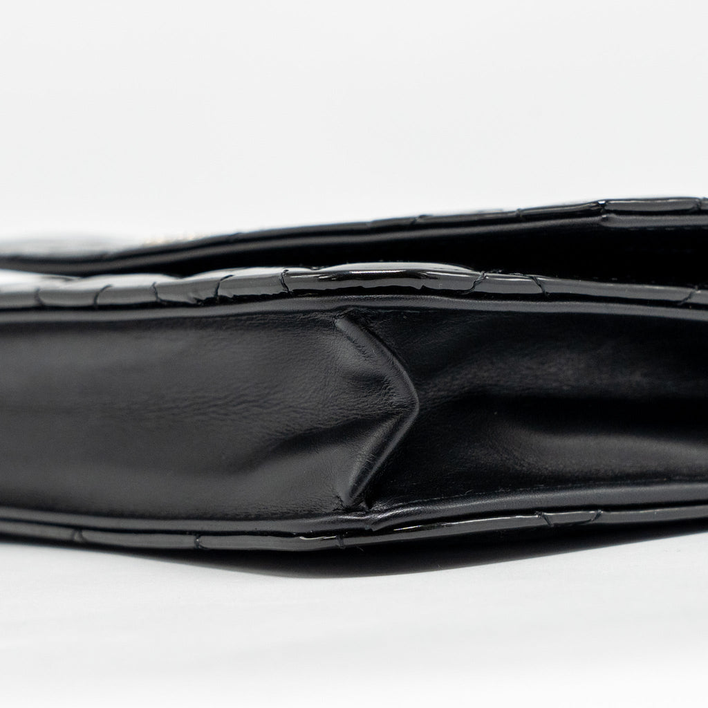 CHANEL WALLET ON CHAIN PATENT LEATHER BLACK SHW