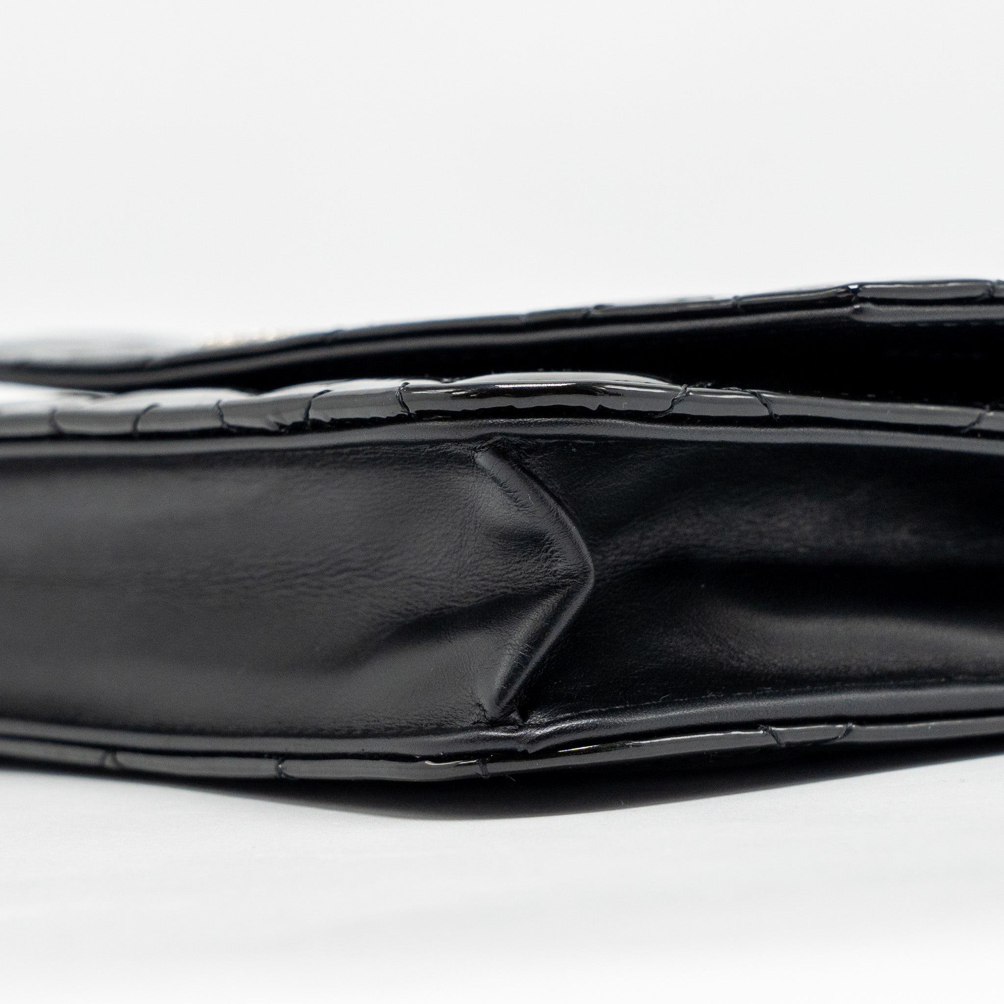 CHANEL WALLET ON CHAIN PATENT LEATHER BLACK SHW