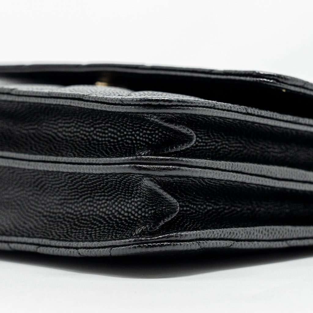 CHANEL QUILTED WALLET ON CHAIN CAVIAR BLACK GHW
